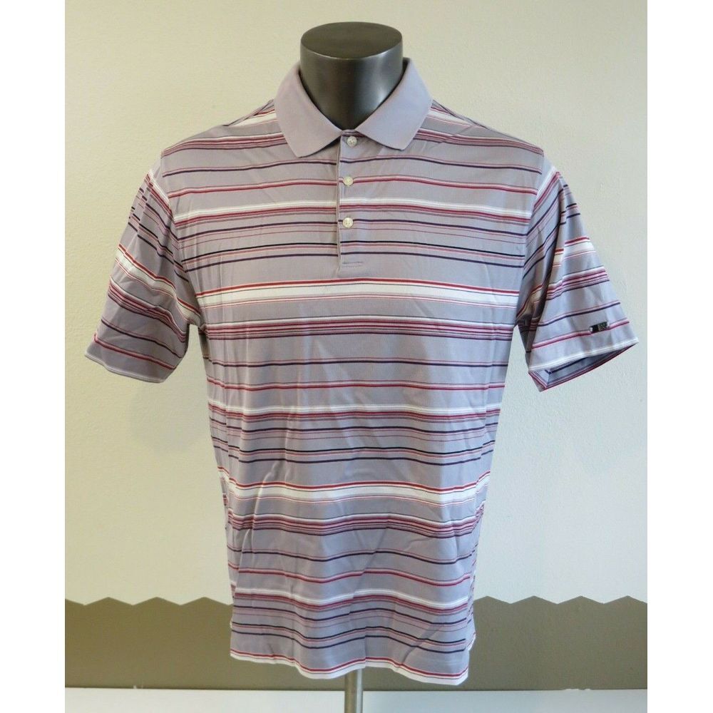Mens Tiger‎ Woods Polo Shirt Short Sleeve Size L Yocha Dehe Golf Club Multicolor